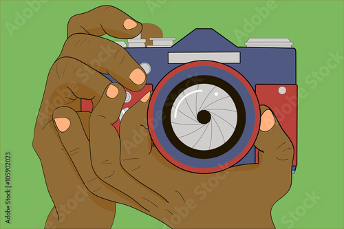 Hands with camera