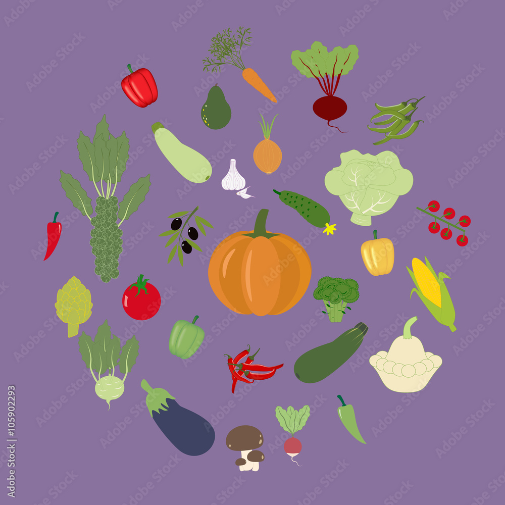 Vegetable Icon Set Vegetable Icon Set