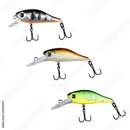 Set of different small fishing lures for catching chub and ide,