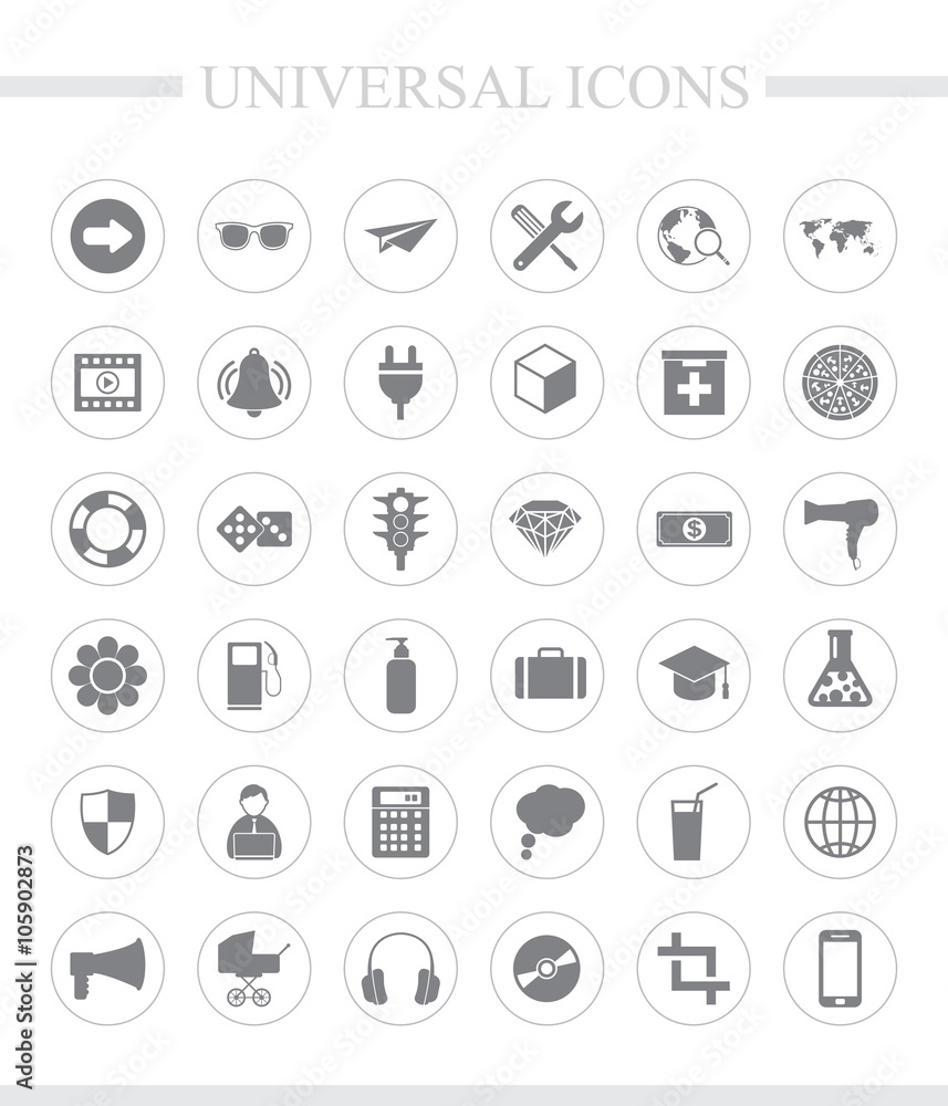 36 universal icons for web and mobile. Vector icon set. 36 universal icons for web and mobile. Vector icon set.