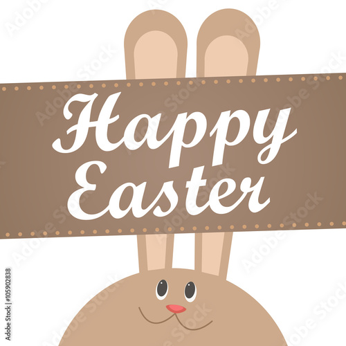 Greeting card with with Easter rabbit. Funny bunny.