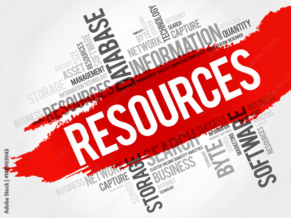 Resources word cloud, business concept Resources word cloud, business concept