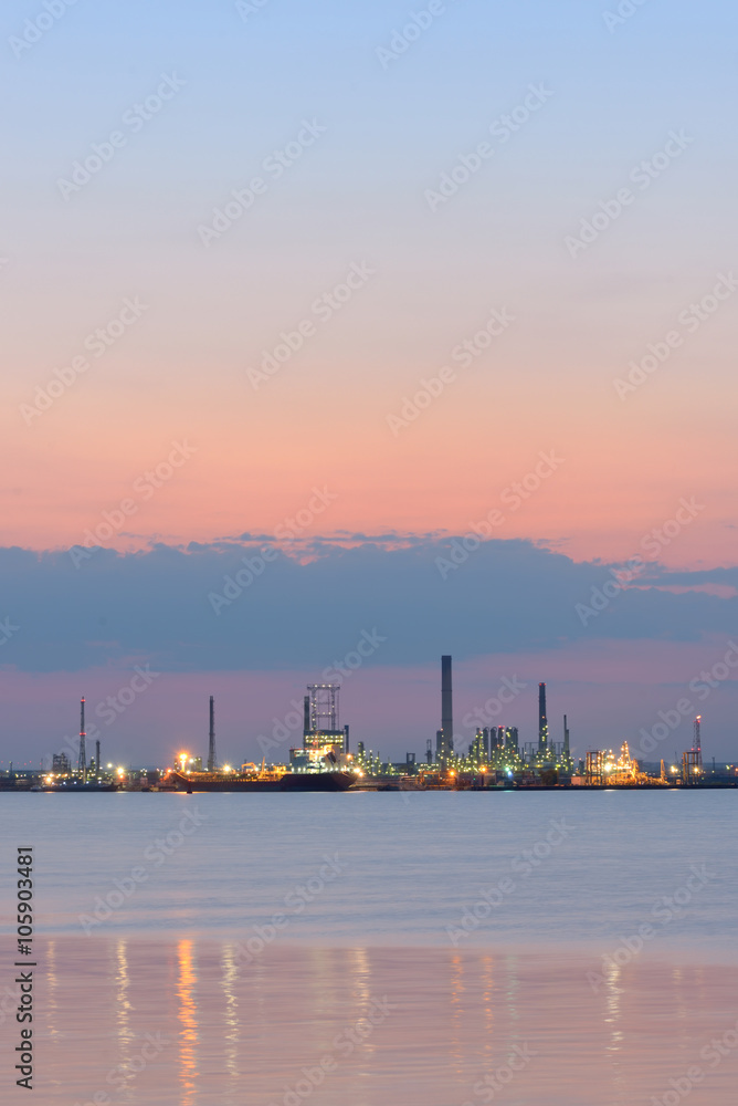 Petrochemical  refinery at sea