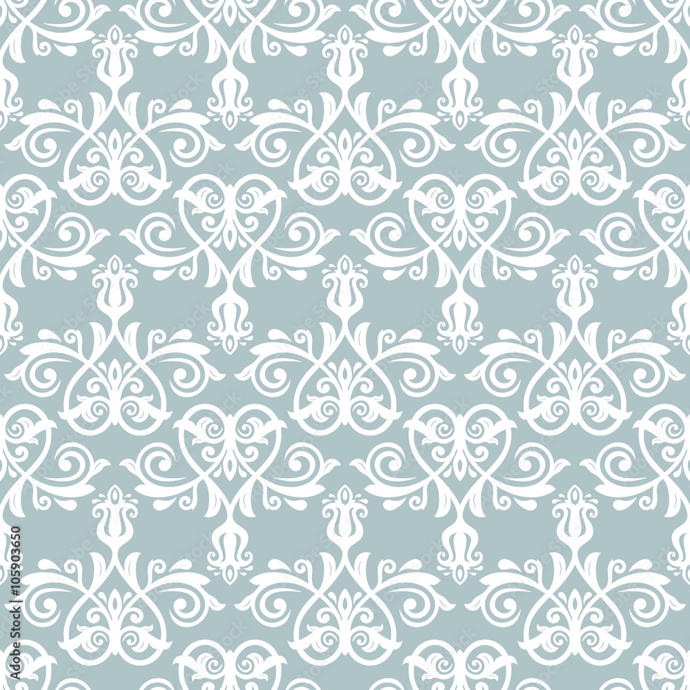 Obraz premium Oriental vector classic blue and white ornament. Seamless abstract background with repeating elements