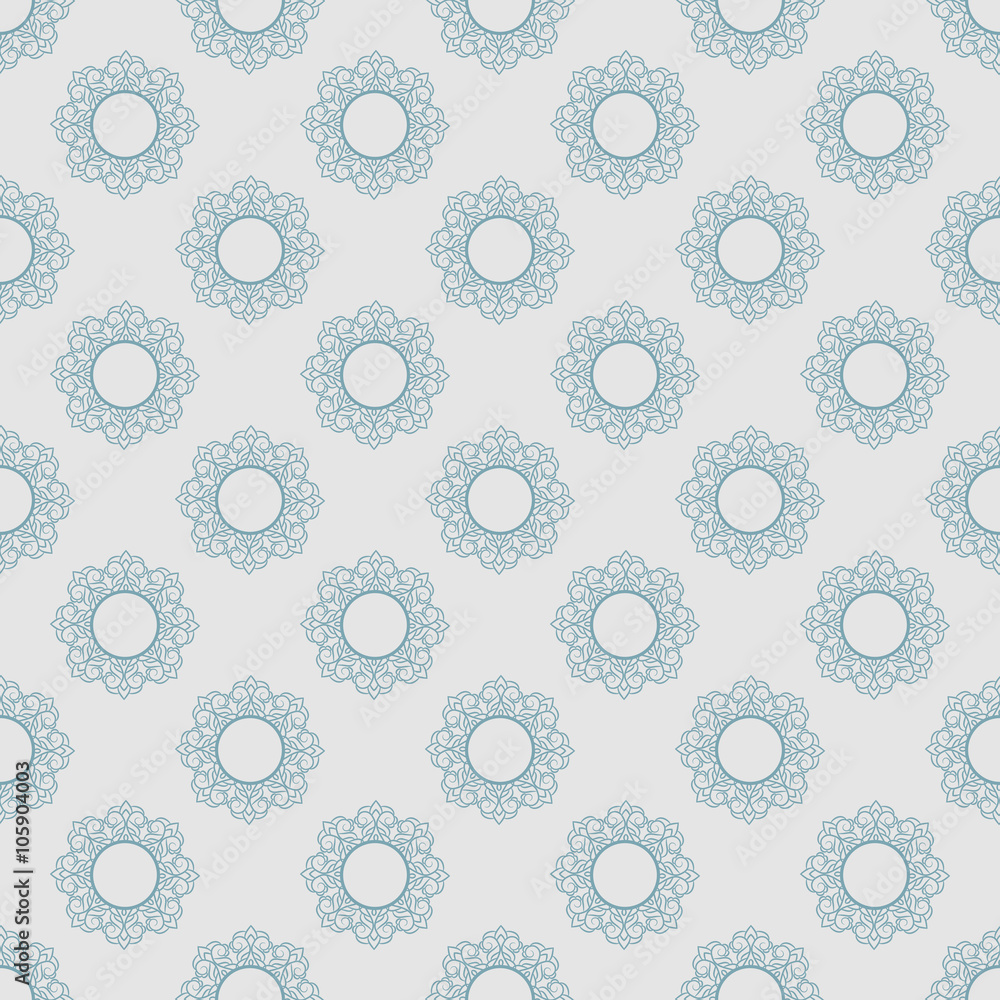 Vector blue  seamless ornamental pattern eps 10