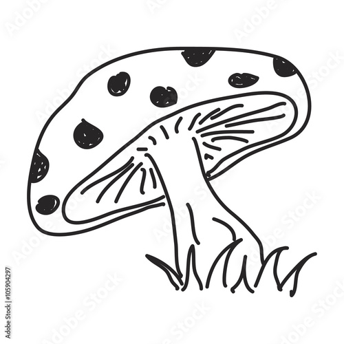 Simple doodle of a toadstool