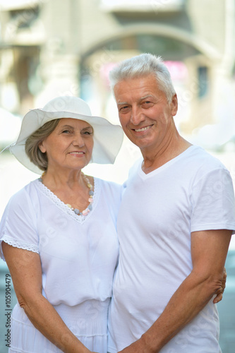 Mature couple in town