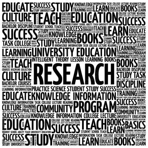 Research word cloud, business concept background