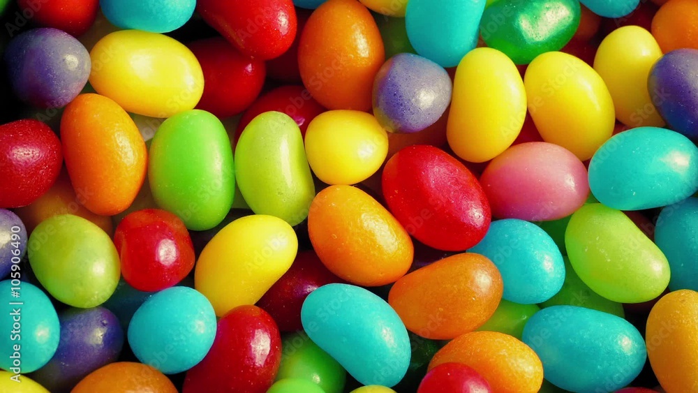 Bright Colored Jelly Beans Rotating Bright Colored Jelly Beans Rotating