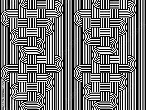 Design seamless monochrome interlaced pattern