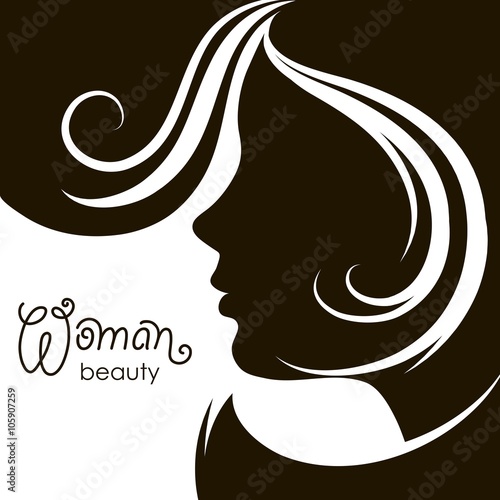 silhouette of beautiful female face