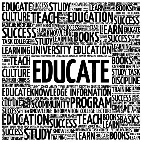 EDUCATE word cloud, education concept background