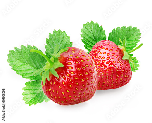 Red berry strawberry isolated on white background