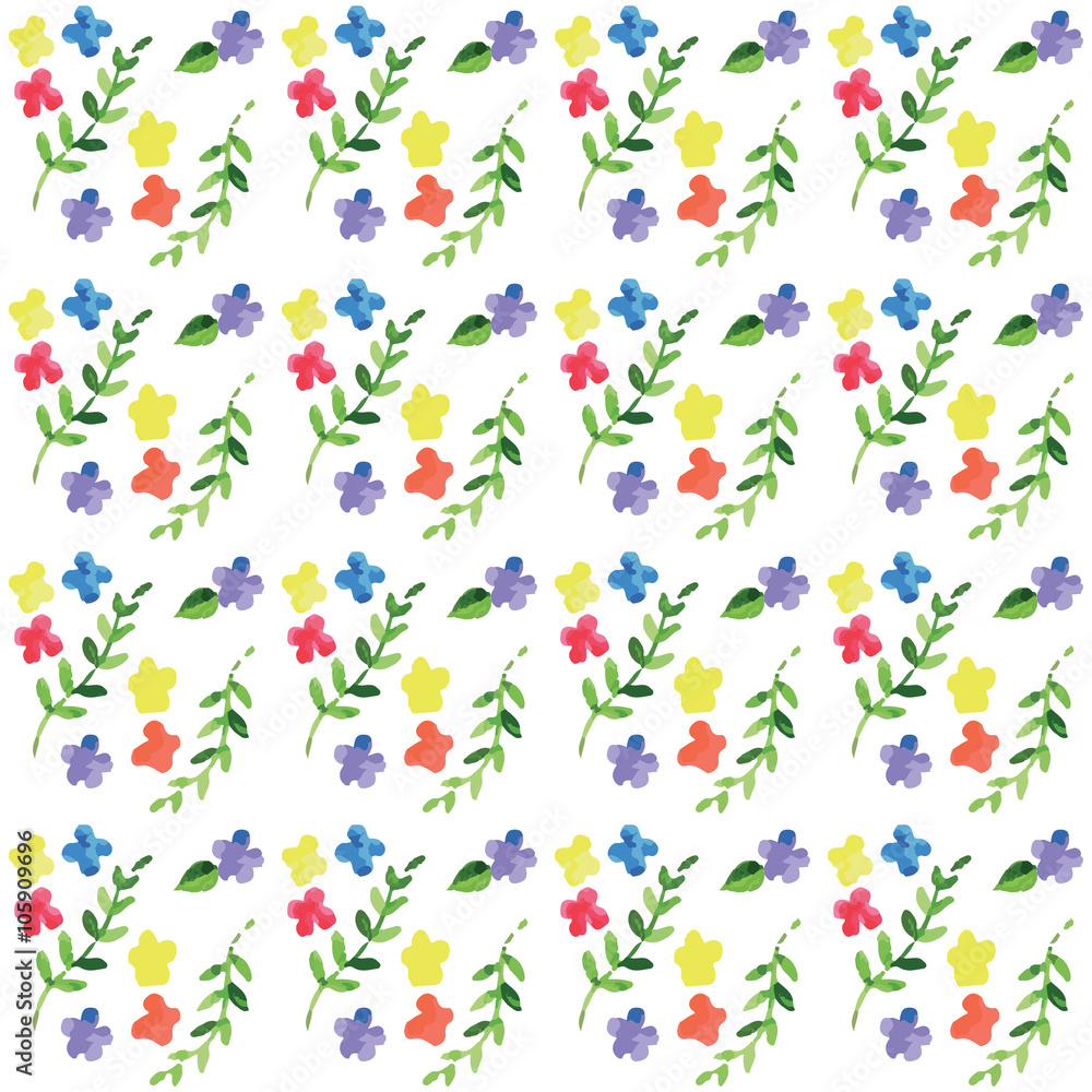 Watercolor botanical background Watercolor botanical background