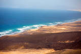 Top view on Cofete coastline on Fuerteventura island in Spain