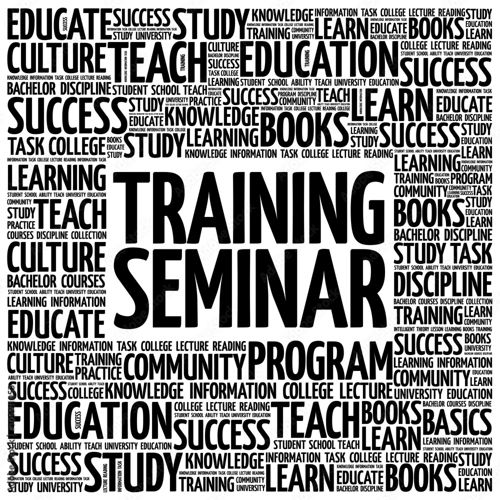 Obraz premium Training Seminar word cloud, education concept background