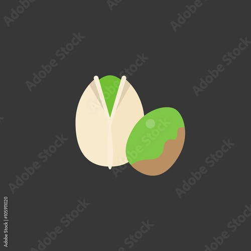 pistachio icon, flat design