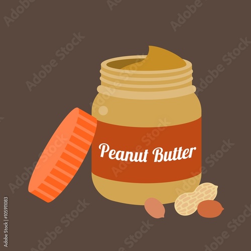 Peanut butter vector, flat design