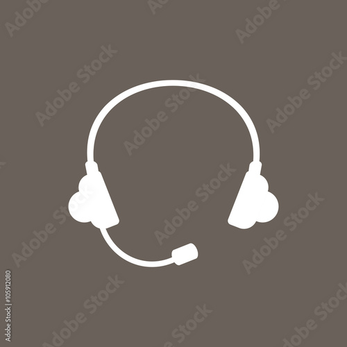 Headphone Icon on Dark Gray Color. Eps-10.