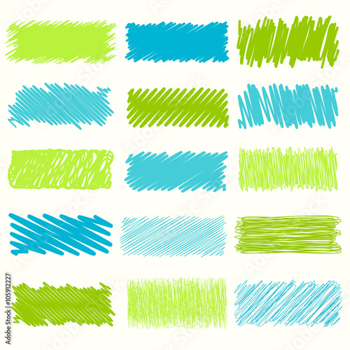 Vector set of scribble elements