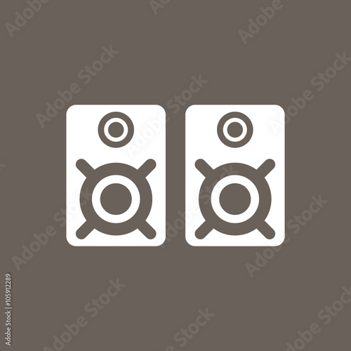 Audio Speakers Icon on Dark Gray Color. Eps-10.