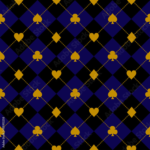 Card Suits Black Royal Blue...
