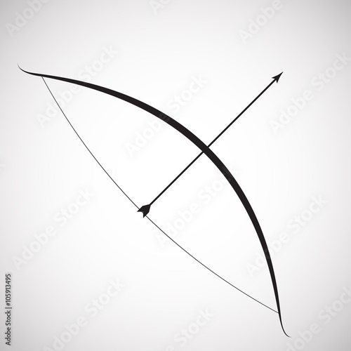 Vector bow with arrow