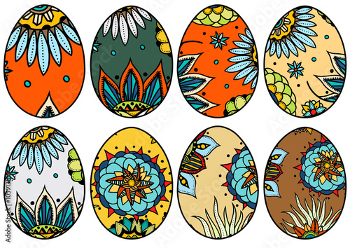 Hand drawn easter eggs