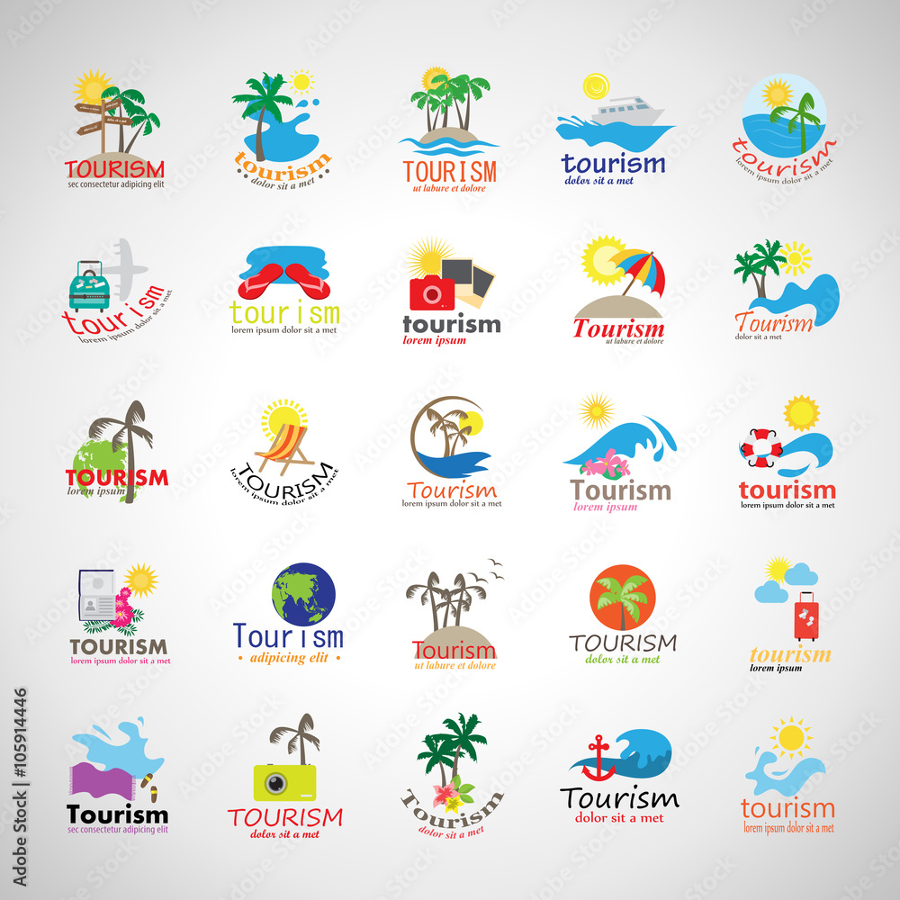 Summer Icons Set-Isolated On Gray Background.Vector Illustration,Graphic Design.Vacation Icons.For Web,Websites,Print,Presentation Templates, Mobile Applications And Promotional Materials.Flat Sign