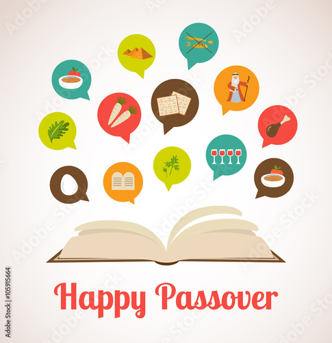 passover hagadah with traditional icons