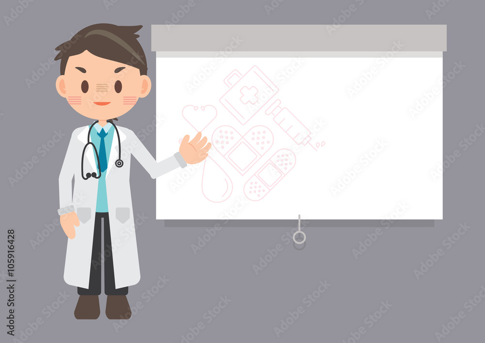 Fototapeta premium male doctor professional uniform illustration character design vector
