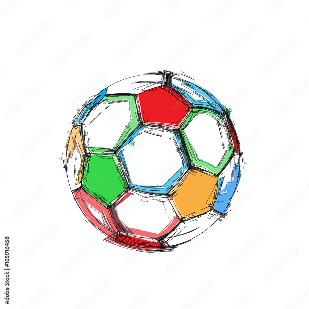 Fototapeta premium Grunge soccer ball easy all editable