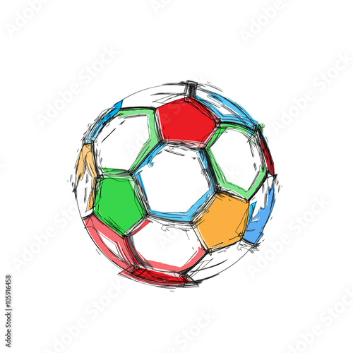 Grunge soccer ball easy all editable