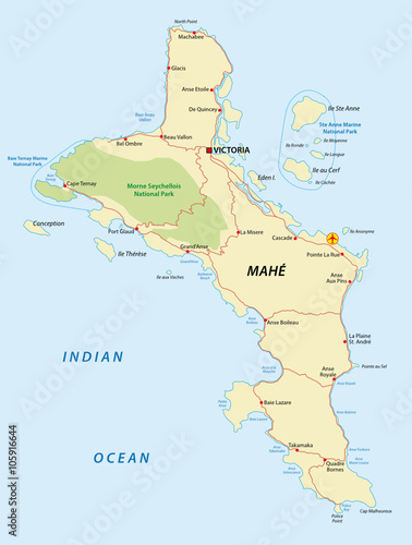seychelles  mahe map