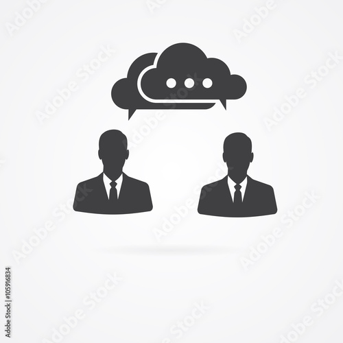 Avatar on businessman in tie. Simple falt icon with shadow.
