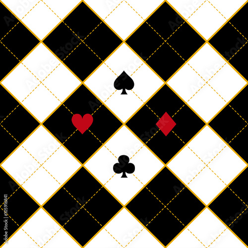 Card Suits Royal Red Black Diamond Background Vector Illustration