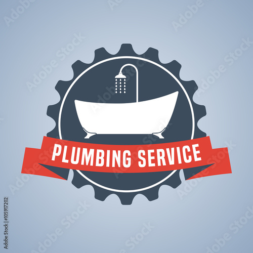 Vector plumbing service logo, sign