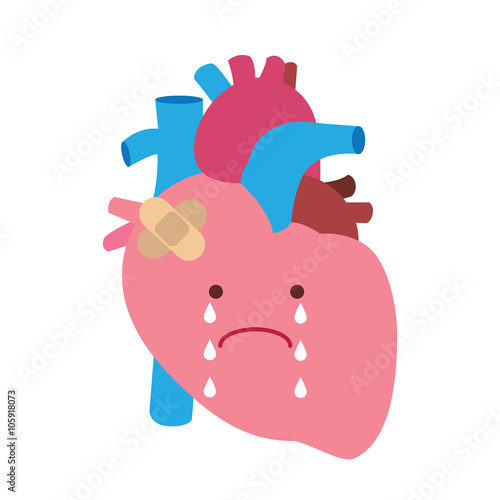 flat real heart illustration vector design