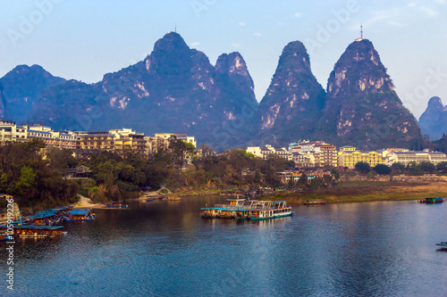 View of resort City of Guilin in Central China