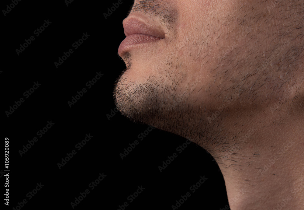 Naklejka premium unshaven chin of a young man