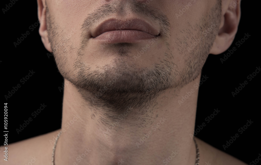 Naklejka premium unshaven chin of a young man