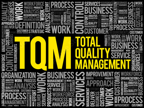 TQM - Total Quality Management word cloud, business concept background