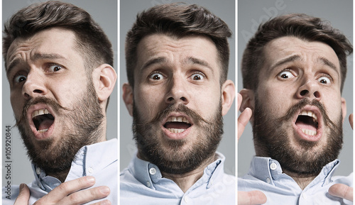 Collage of frightened emotions