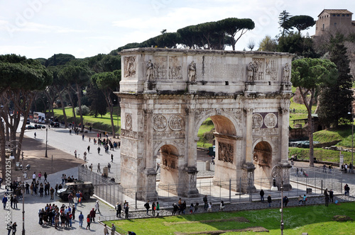 Arch of Constantine near the Colosseum in Rome, Italy photo