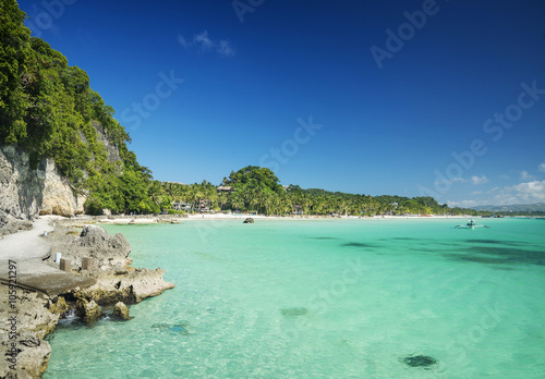 diniwid beach on boracay tropical island philippines photo