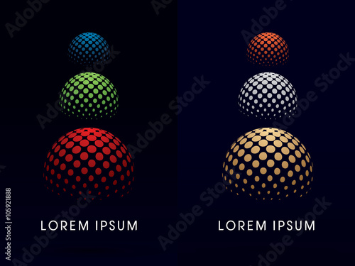 RGB colors Sphere ,abstract building, logo, symbol, icon, graphic, vector.