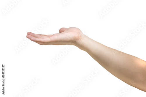 Hand gesture on white background