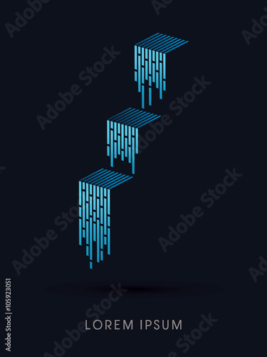 Waterfall Abstract construction, natural concept design graphic vector
