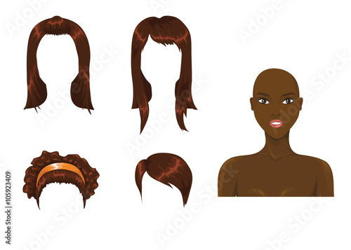 Set of woman haircuts