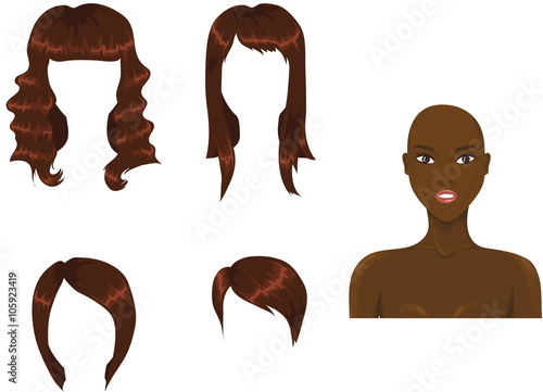 Set of woman haircuts